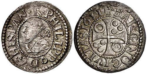 1611. Felipe III. Barcelona. 1/2 ... 