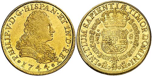 1744. Felipe V. México. MF. 8 ... 