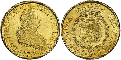 1757. Fernando VI. México. MM. 8 ... 