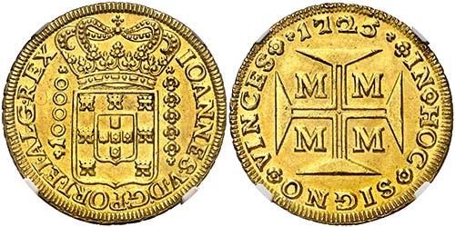 1725. Brasil. Juan V. M (Minas ... 