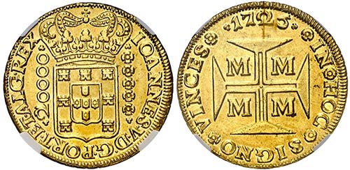 1725. Brasil. Juan V. M (Minas ... 