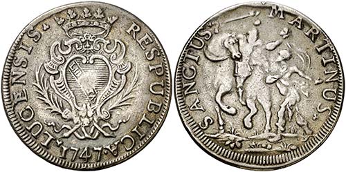 1747. Italia - Lucca. 1 escudo. ... 