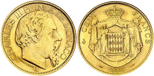 1886. Mónaco. Carlos III. A ... 