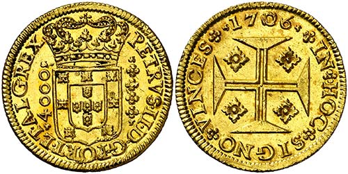 1706. Portugal. Pedro II. 4000 ... 