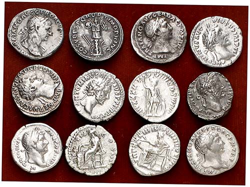 Lote de 12 denarios de Nerva, ... 