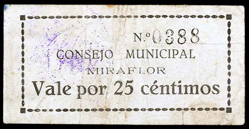 Miraflor (Alicante). 25 céntimos. ... 