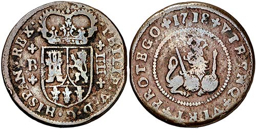 1718. Felipe V. Barcelona. 4 ... 