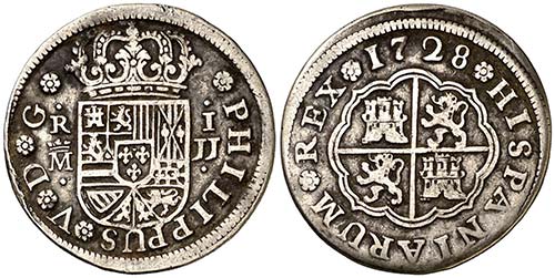 1728. Felipe V. Madrid. JJ. 1 ... 