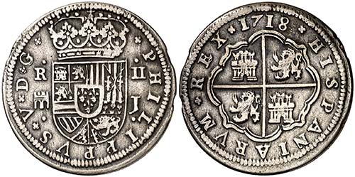 1718. Felipe V. Segovia. J. 2 ... 