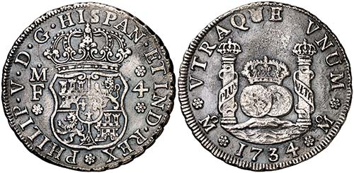 1734/3. Felipe V. M‚xico. MF. 4 ... 