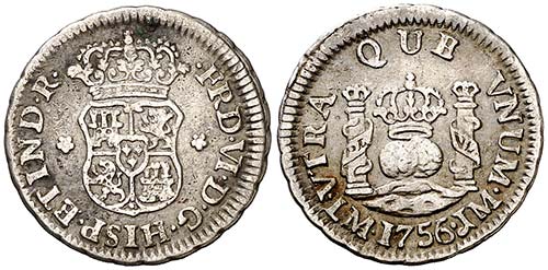 1756. Fernando VI. Lima. JM. 1/2 ... 