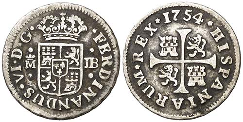 1754. Fernando VI. Madrid. JB. 1/2 ... 