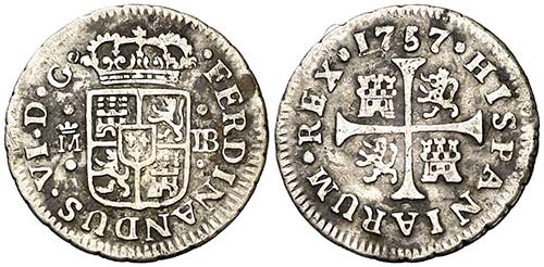 1757. Fernando VI. Madrid. JB. 1/2 ... 