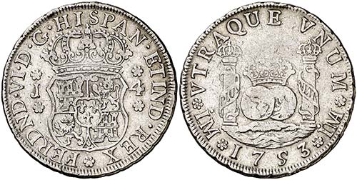1753. Fernando VI. Lima. J. 4 ... 