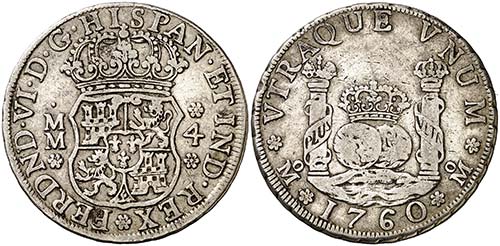 1760. Fernando VI. M‚xico. MM. 4 ... 