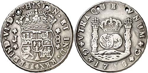 1758. Fernando VI. Guatemala. J. 8 ... 