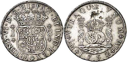 1752. Fernando VI. Lima. J. 8 ... 