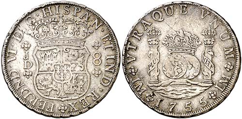 1755. Fernando VI. Lima. JD. 8 ... 