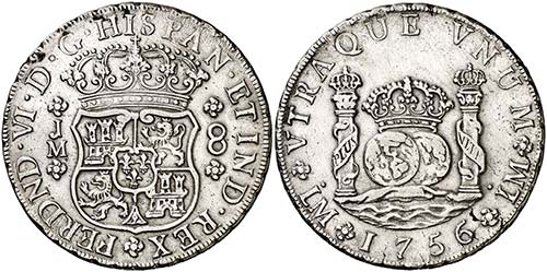 1756. Fernando VI. Lima. JM. 8 ... 