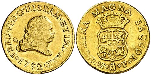 1752. Fernando VI. M‚xico. MF. 2 ... 