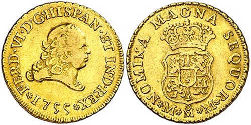 1755. Fernando VI. M‚xico. MM. 2 ... 