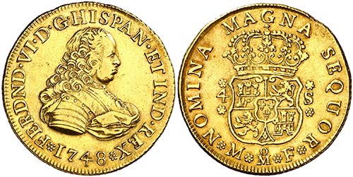 1748. Fernando VI. M‚xico. MF. 4 ... 