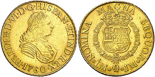 1760. Fernando VI. Lima. JM. 8 ... 