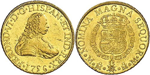 1756. Fernando VI. M‚xico. MM. 8 ... 