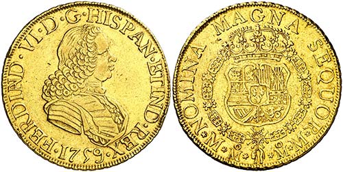 1759. Fernando VI. M‚xico. MM. 8 ... 