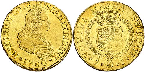 1760/9. Fernando VI. Santiago. J. ... 