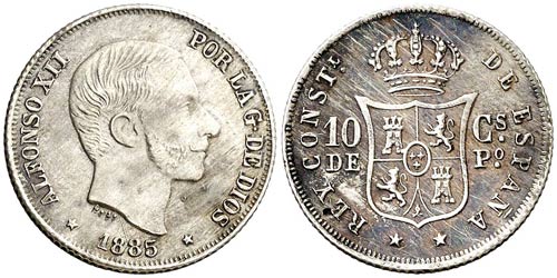 1885. Alfonso XII. Manila. 10 ... 
