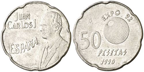 1990. Juan Carlos I. 50 pesetas. ... 