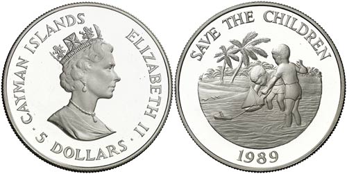 1989. Islas Caimán. Isabel II. 5 ... 