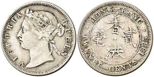 1885. Hong Kong. Victoria. 20 ... 