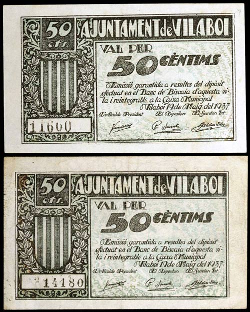 Vilaboi. 50 céntimos (dos). (T. ... 