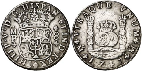 1747. Felipe V. México. MF. 8 ... 