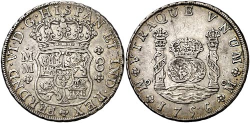 1756. Fernando VI. México. MM. 8 ... 