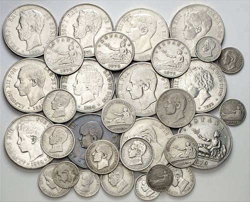 1869 a 1966. 50 céntimos (siete), ... 