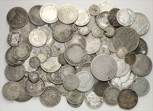 Lote de 84 monedas en plata ... 