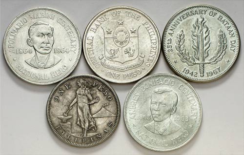1907 a 1967. Filipinas. 1 peso. ... 