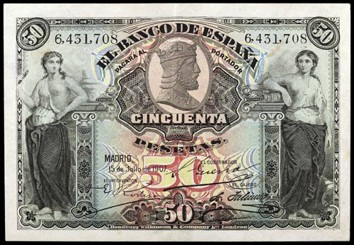 1907. 50 pesetas. (Ed. D6) (Ed. ... 
