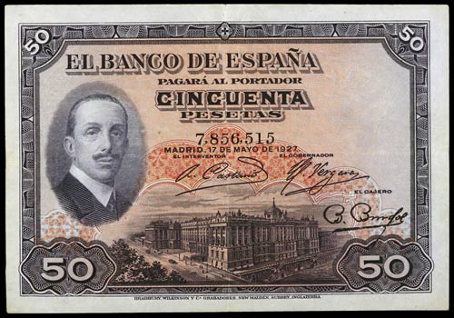 1927. 50 pesetas. (Ed. D7 var) ... 