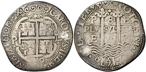 1670. Carlos II. Potosí. E. 8 ... 
