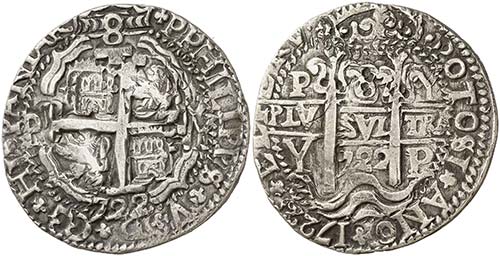 1722. Felipe V. Potosí. Y. 8 ... 