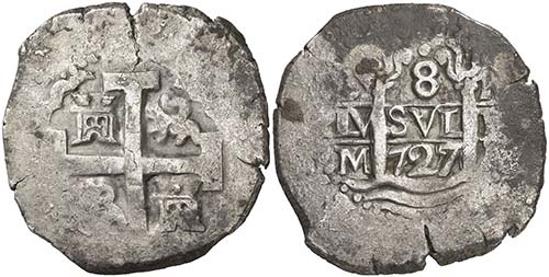 1727. Felipe V. Lima. M. 8 reales. ... 