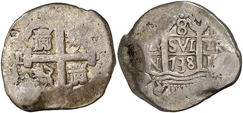 1738. Felipe V. Lima. N. 8 reales. ... 