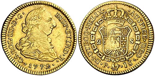 1772. Carlos III. Popayán. JS. 2 ... 