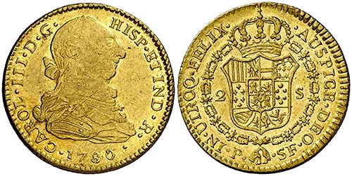 1780. Carlos III. Popayán. SF. 2 ... 
