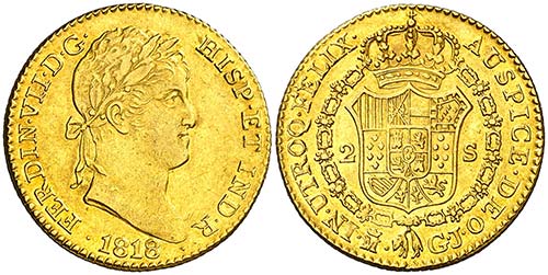 1818. Fernando VII. Madrid. GJ. 2 ... 