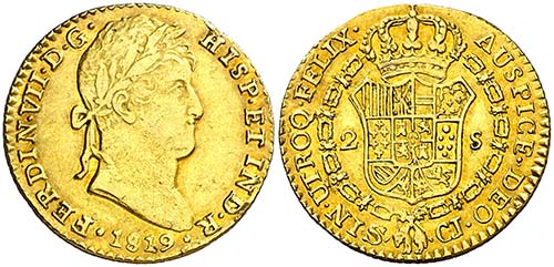 1819. Fernando VII. Sevilla.  CJ. ... 